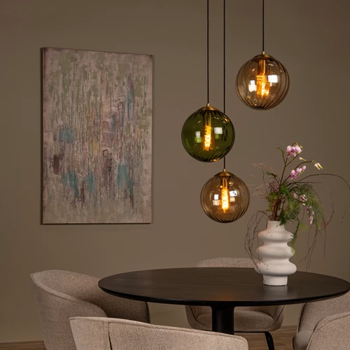 Lucide MONSARAZ - Suspension - Ø 35 cm - 3xE27 - Vert - ambiance 1